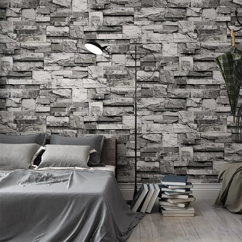 

beibehang papel de parede D three-dimensional simulation brick stone culture stone PVC waterproof wallpaper store bar fashion