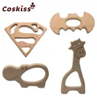 Деревянный Прорезыватель для зубов, безопасный для детей, медсестер, для грудного вскармливания, жевательная тренировочная игрушка для малышей из невощеного бука, экологически чистый Органический Детский Прорезыватель для зубов