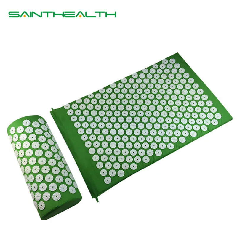 

Massager (appro.67*42cm)Cushion Shakti Mat Acupressure Relieve Back Body Pain Spike Mat Acupuncture Massage Yoga Mat with Pillow