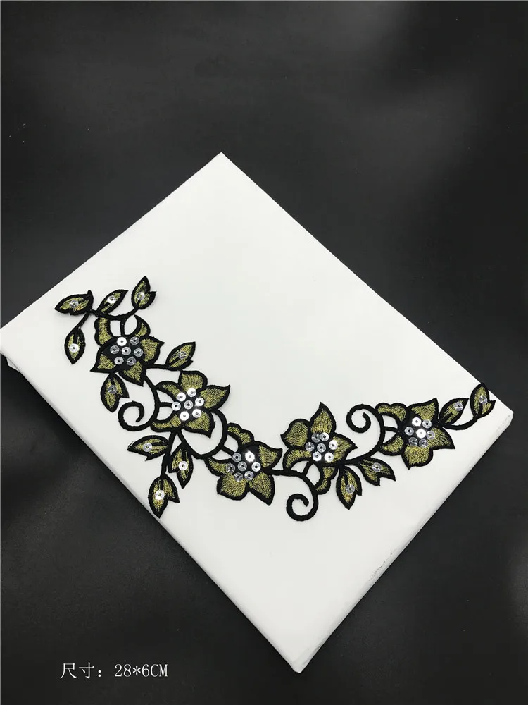 1pc flower embroidery patches for clothing Embroidered sequin patch clothes Sewing large applique parches | Дом и сад