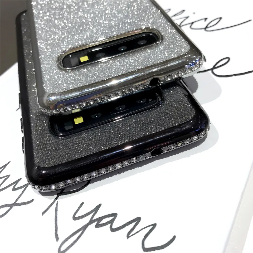 Алмазный Корпус из ТПУ со стразами для Samsung S10 Note 9 S9 S8 A5 A6 A7 A8 2018 A10 A30 A40 A50 A70 M10 M20