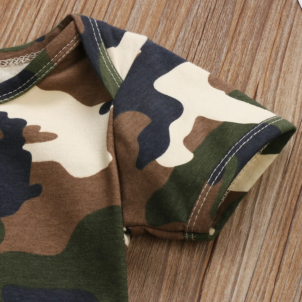 

Newborn Baby Boys Girls Camo One-Piece Summer Clothes Cotton Short Sleeve Camouflage Kids Jumpsuit Bodysuit Clothing Outfits New