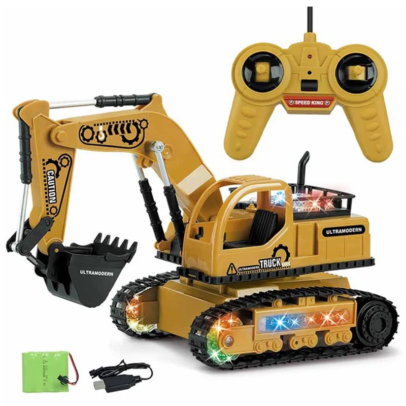 A 4Ch Моделирование Rc экскаватор игрушки с музыкой и светильник детские мальчики игрушки для грузовых автомобилей Rc подарки Rc инженерный автомобиль трактор игрушка - Цвет: A