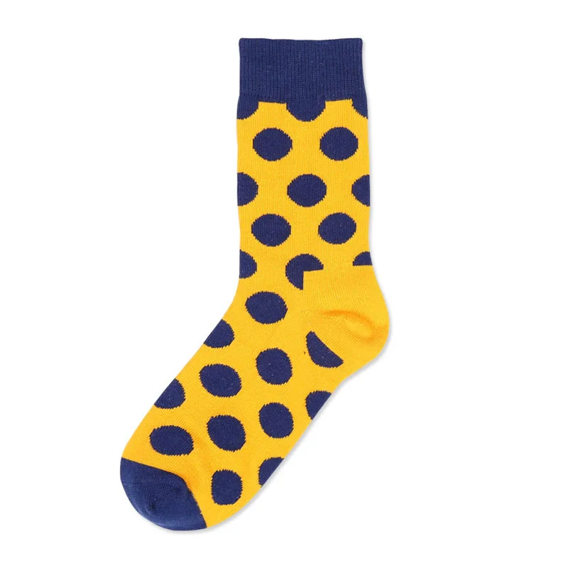 Модные Лидер продаж Для женщин гольфы в стиле пэчворк горошек Хлопок Happy Socks