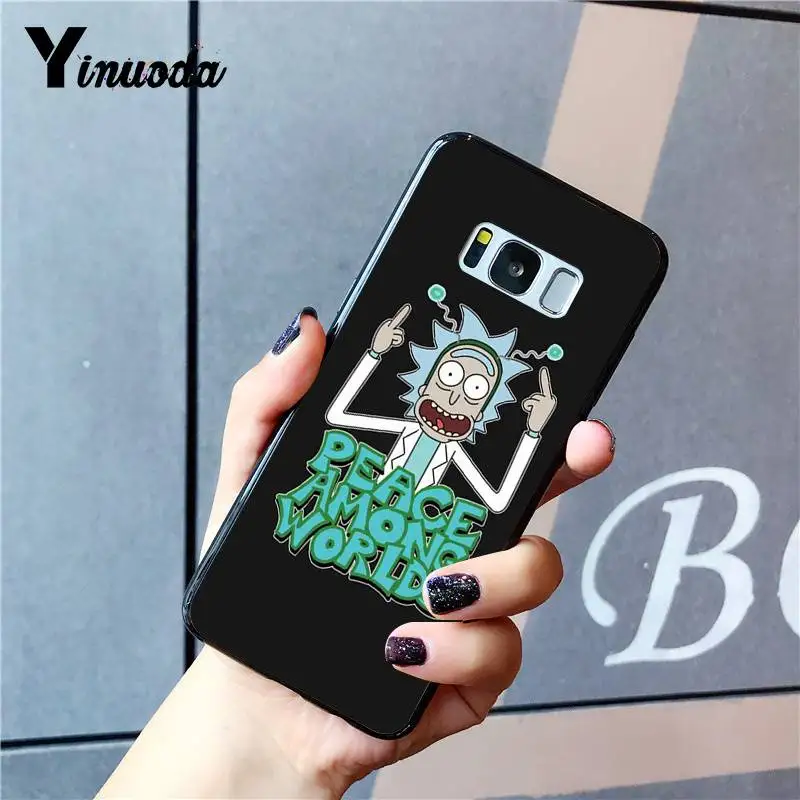 A2 Yinuoda Рик и Морти черный ТПУ мягкий чехол для мобильного телефона для Samsung Galaxy S8 S7 край S6 edge plus S10 S9plus чехол - Цвет: A2