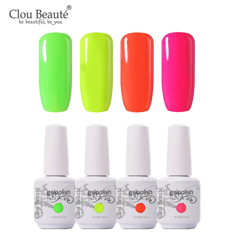 Clou Beaute 15 мл Полупостоянный Маникюр УФ лак гель лак Цвет телесный Розовый Красный Белый 4 шт. Замачивание гель краска грунтовка для ногтей - Цвет: 15MLZH11