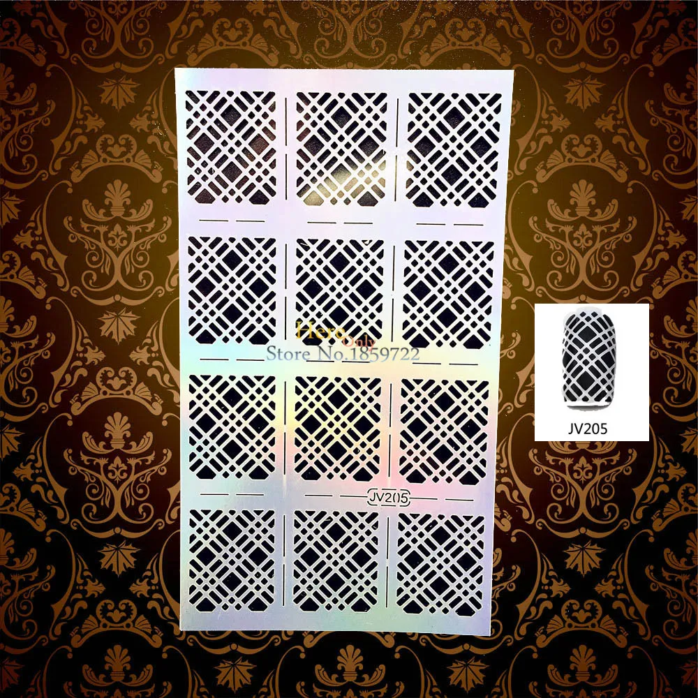 1 шт. Красота Белый выдолбленный узор мыши стикер для ногтей шаблон HWJV213 краска