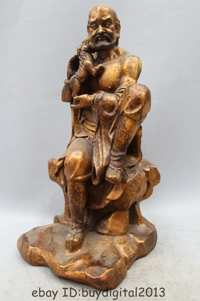 15 &quotКитайский буддийский из бронзы Gild 18 Arhats Kylin shaveling Monk Buddha | Дом и сад