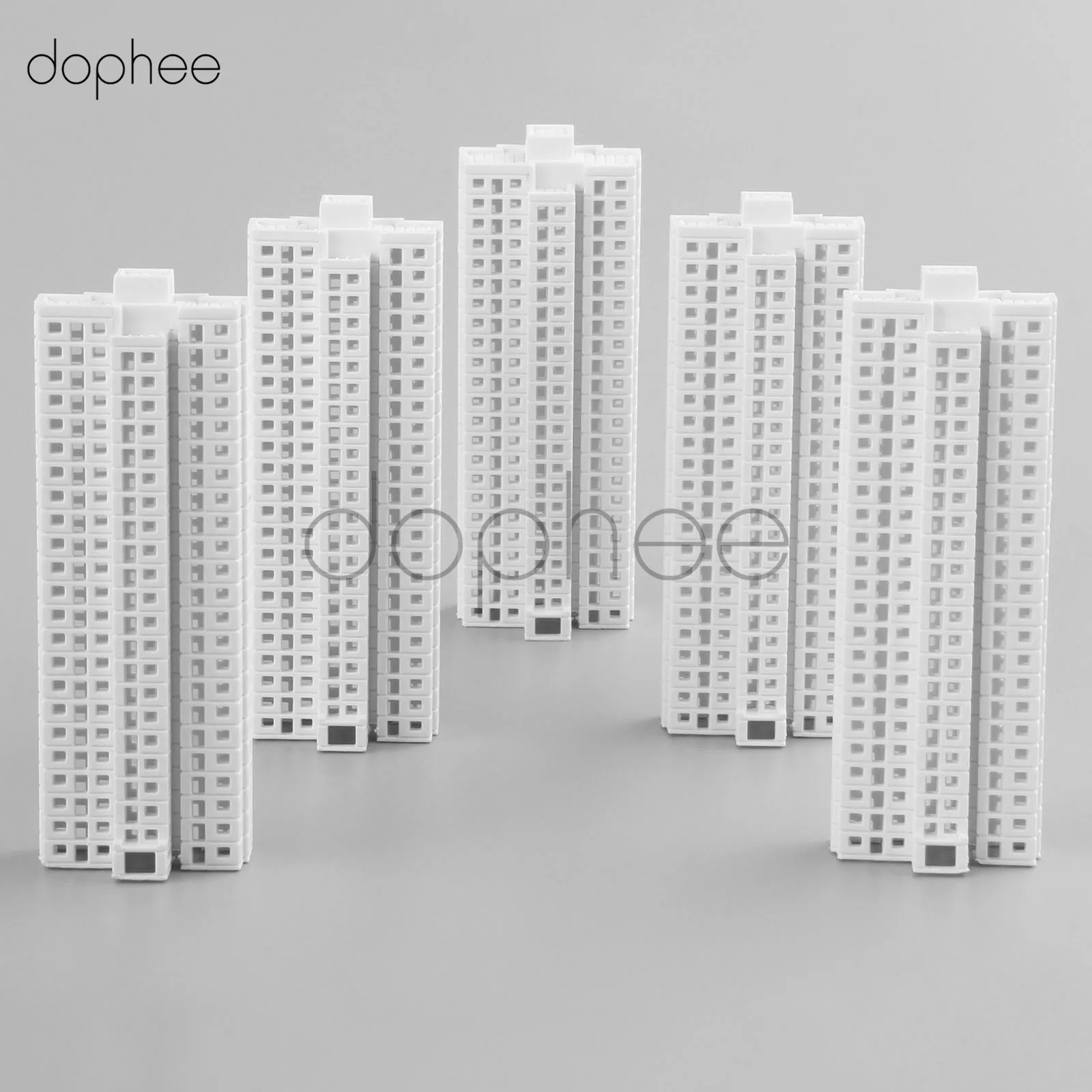 

dophee 5pcs White Plastic 1:500 Tall building Model Architecture Construction Building DIY 3D 72mm 95mm