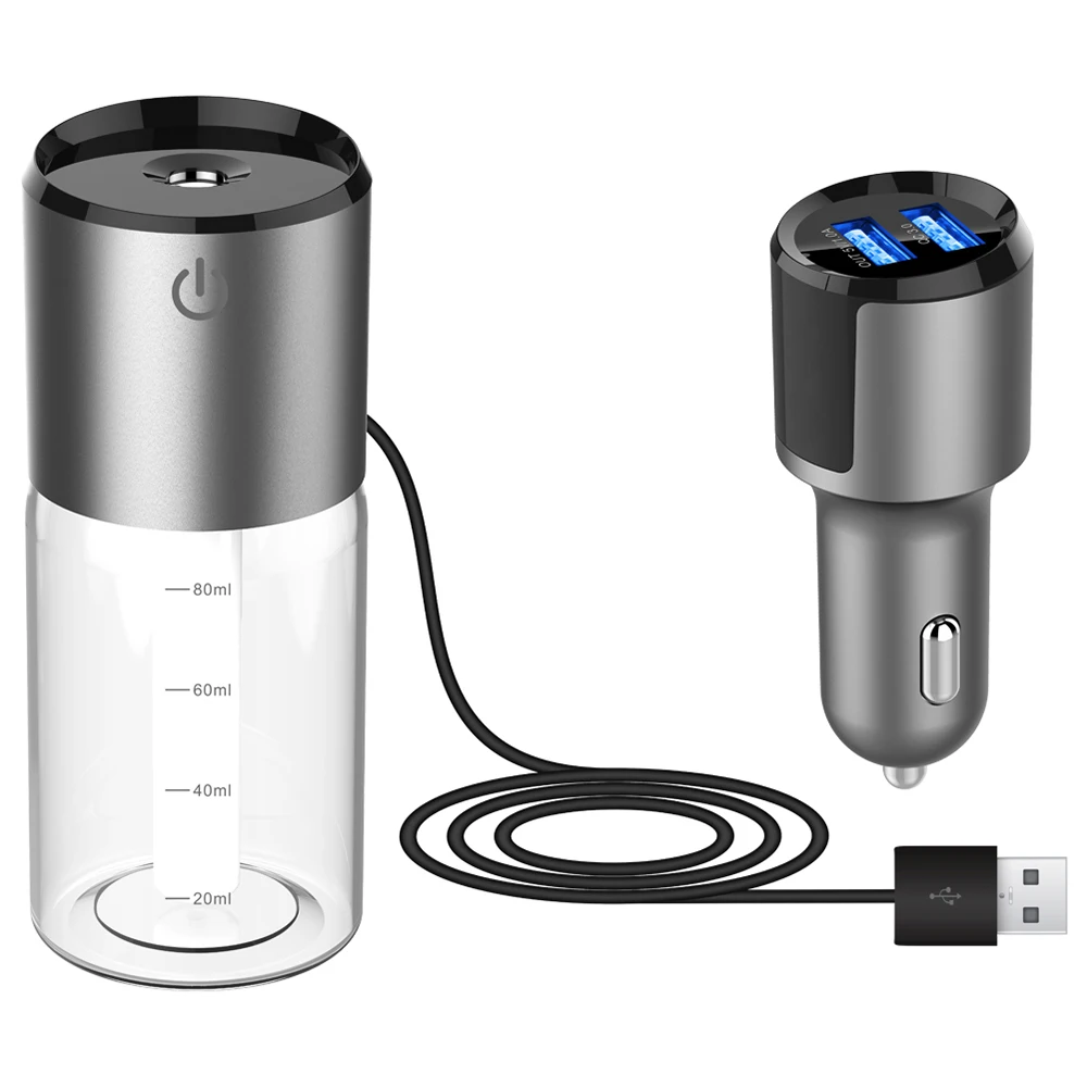 

100ML Capacity Mini Car USB QC3.0 Charging Air Humidifier Diffuser Essential Oil Aroma Mist Car Air Purifiers High Quality