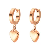 new hot sale punk silver color stud earring for women men stainless steel trendy heart ear clip fashion jewelry