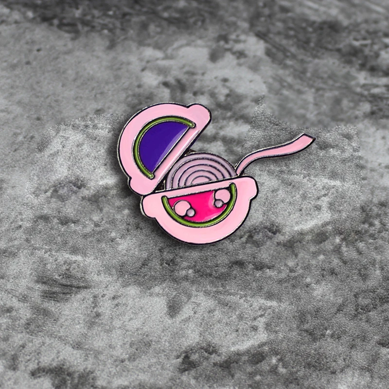 Прекрасный розовый жевательной резинки брошь в виде мульт рулон коробка пиджак