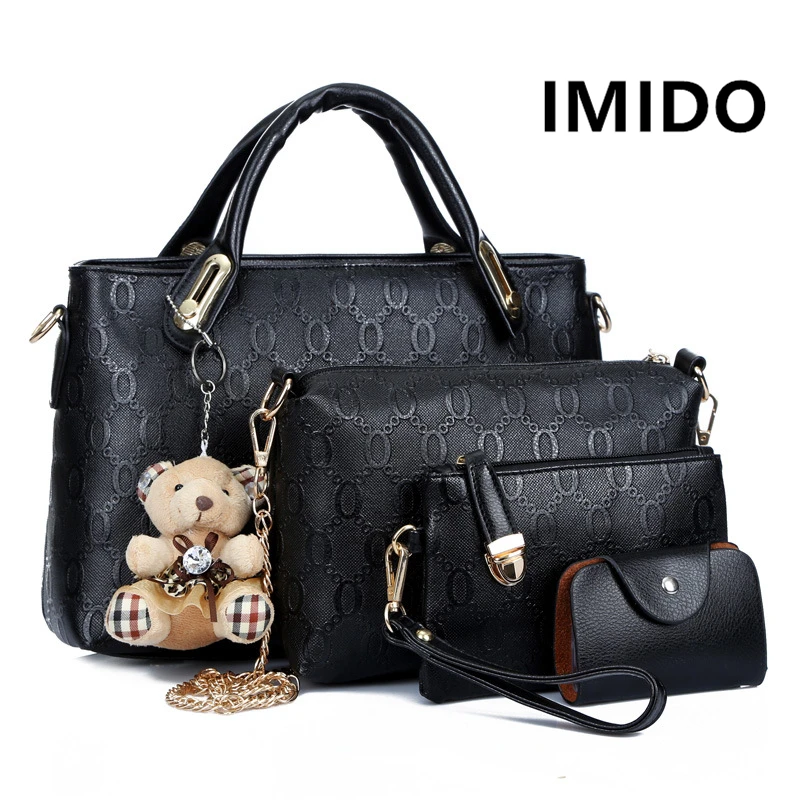 IMIDO 2019 летняя брендовая новая женская сумка набор из четырех вещей с медвежонком
