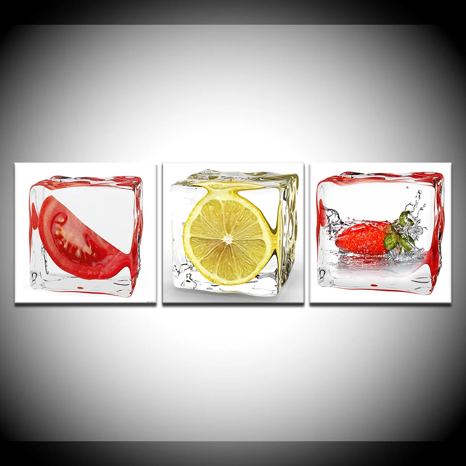 3 предмета современного искусства стены Обеденная декоративные картины льда