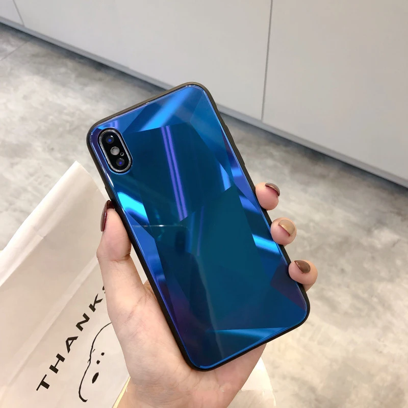 3D алмазное зеркальное стекло чехол для телефона для iPhone 7 8 6 6s Plus X XS Max XR Блестящий Призма Bling чехол для телефона для huawei P20 Pro Honor 10