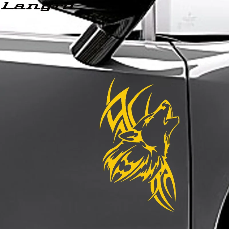 Langru тату волк Автомобиль Мотоцикл кузов Животные наклейки виниловые Стайлинг