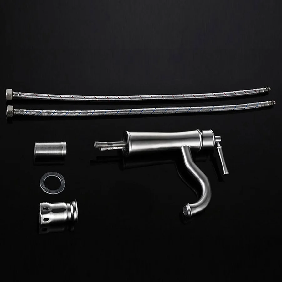 Кухонный Смеситель WASOURLF из нержавеющей стали 304 матовый смеситель для раковины с