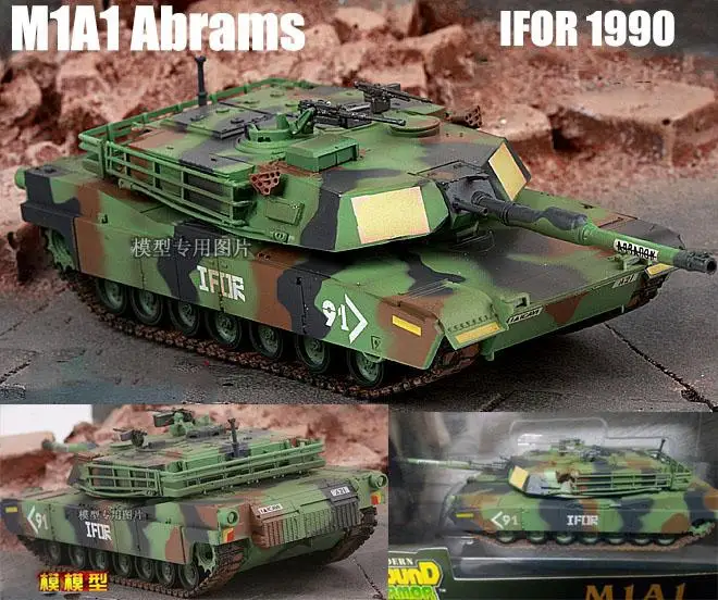 США MBT M1A1 Абрамс СВС в европейском стиле 1990 майка с камуфляжным принтом 1: 72 в собранном виде easy model