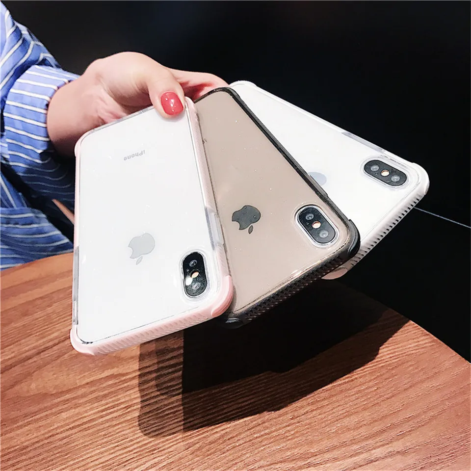 Luxury Glitter Powder Phone Case For iPhone X XR XS Max 8 7 Plus 6 6S Transparent Soft TPU Shockproof Shining Back Cover |