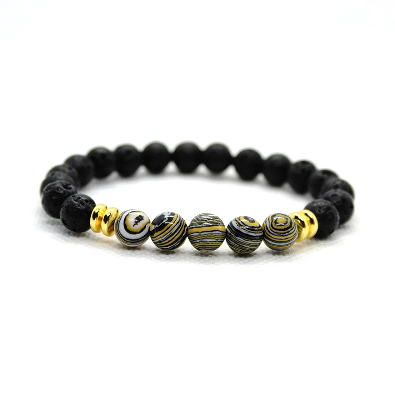 bracelet charm Браслет из лавового камня с бусинами, мужские ювелирные изделия Bileklik, Буда, браслеты для женщин, браслеты, Mujer Friends, brangzoletki Chakra Braslet Gold - Окраска металла: bracelet charm