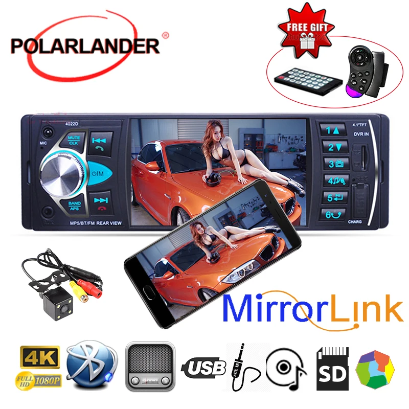 Автомобильное радио с Bluetooth Mirror link 4 1 дюйма MP5 плеер fm-передатчик Магнитола