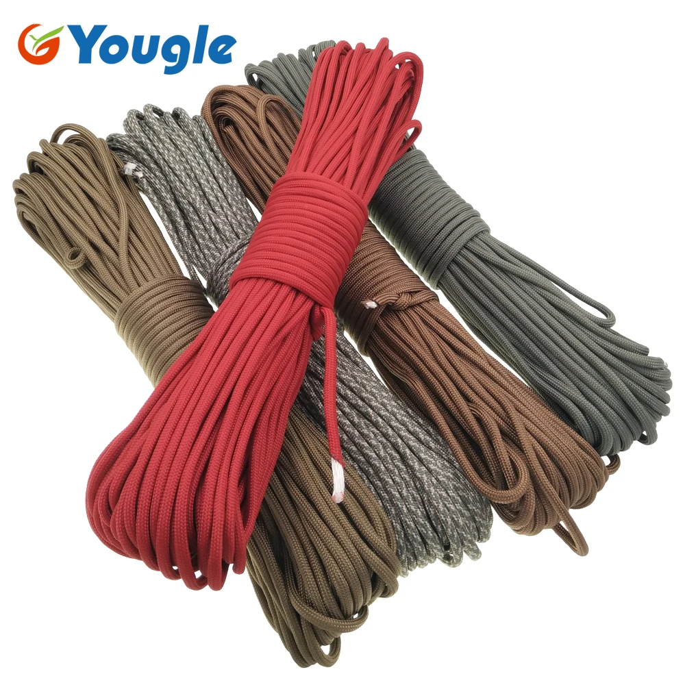 Паракорд YOUGLE 750 фунтов парашютный шнур веревка для шнурка 7 нитей 5 мм 100 футов