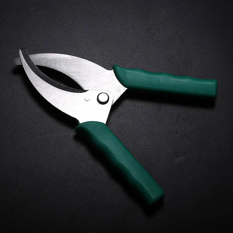 Hot Farm Green Rubber Handle Cut Pruning Tree Scissors Garden Pruning Tools Fruit Tree Cherry Orchard Cutting Ring Knife - Цвет: Зеленый