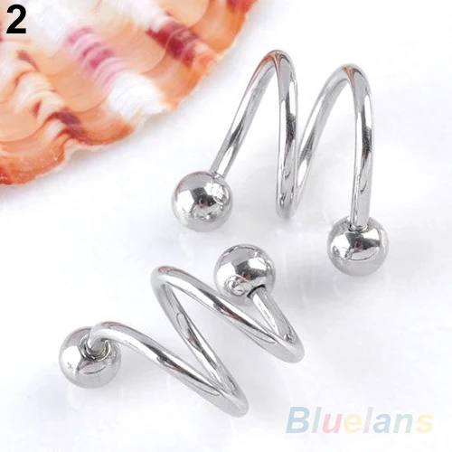 Punk Stainless Steel Spiral Helix Ear Stud Lip Nose Ring Cartilage Piercing hot | Украшения и аксессуары