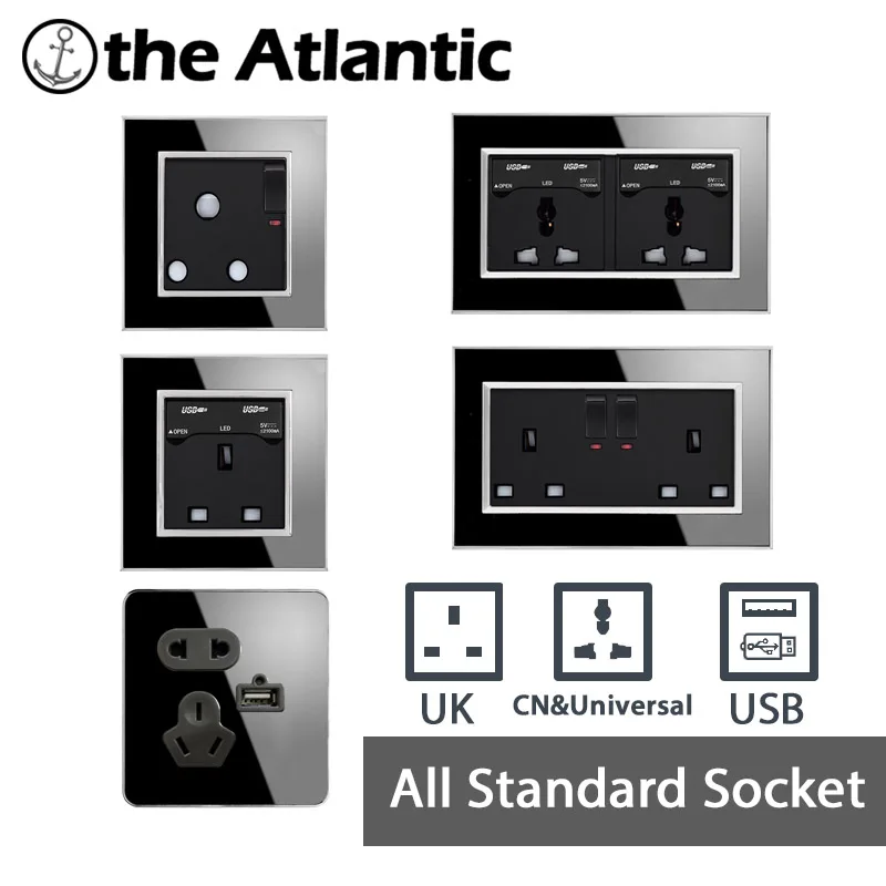 Atlantic Универсальный Великобритании стандартный разъем USB 146/86 Тип 13A/10A Роскошные