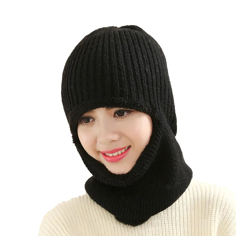 Мужские шапки Skullies, ветрозащитный для езды, маска, защита для ушей, Балаклава, зимние шапки для женщин, Толстая теплая вязаная шапка для женщин и мужчин
