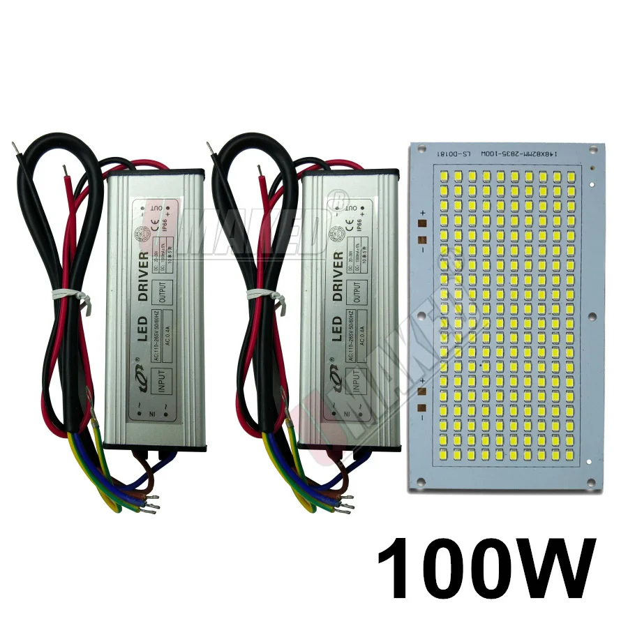1set Full Power LED Flooding PCB 20W 30W 50W 100W 150W SMD2835 led PCB board+ Waterproof driver for floodlight