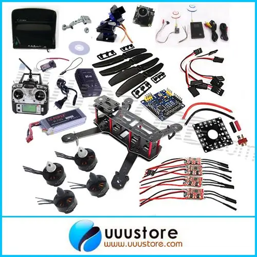 Мини QAV250 FPV Квадрокоптер RTF рамка + 4 x двигатель 4xEsc управление полетом 4xProp радио