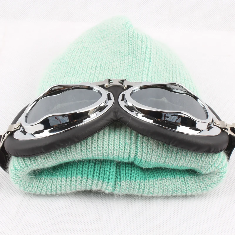 Зимние шапки для женщин, солнцезащитные очки Skullies Beanies, мужские модные толстые теплые лыжные шапки унисекс, вязаная шапка с кроличьим мехом