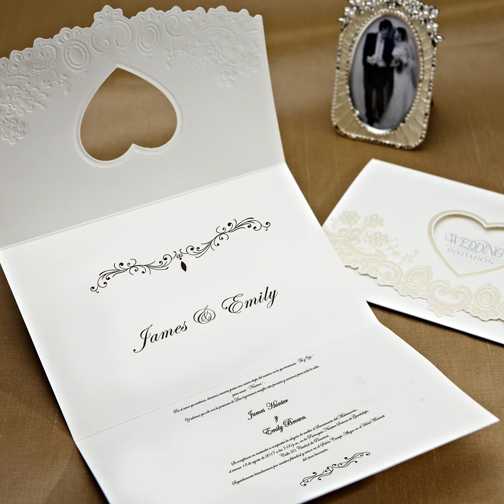Hot Western-style Love Heart And Flower Wedding Invitation Card Printable &amp Customizable 100pcs/lot | Дом и сад