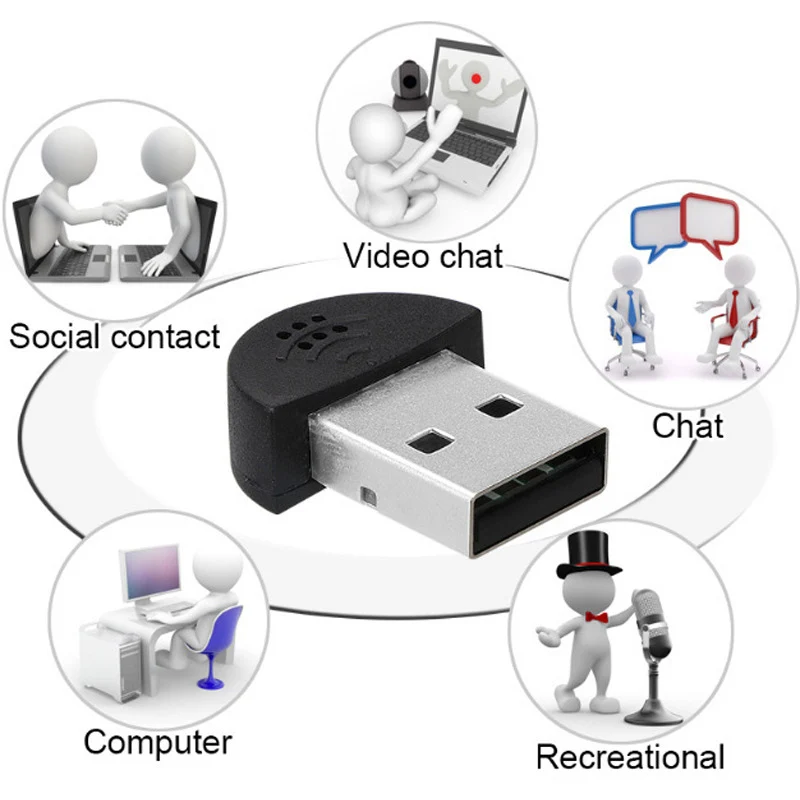 Мини USB микрофон аудио студия Запись для компьютера ноутбука Новое