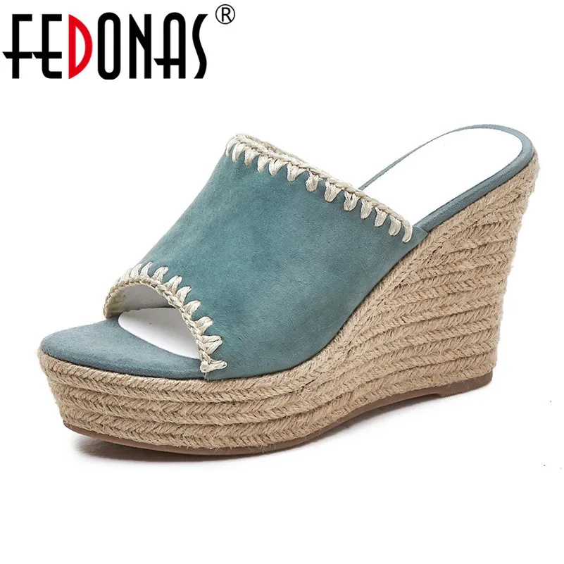 FEDONAS/Новинка сезон лето винтажная повседневная обувь на очень высоком каблуке и