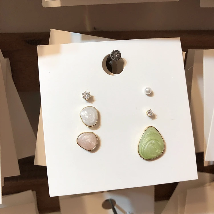 AOMU, 6 шт., Корея, Ретро стиль, новинка, цветная эмаль, геометрические, неправильные, круглые, удивительная цена, серьга-гвоздик капля, серьги для женщин, кулон, набор