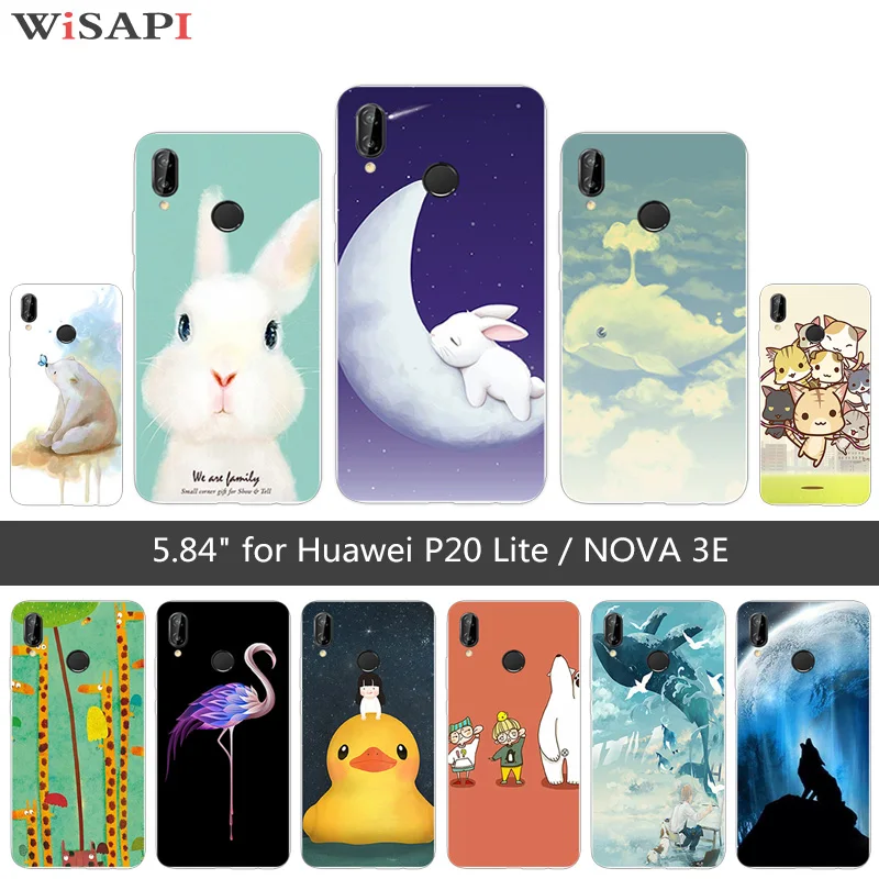 5 84 &quotдля Huawei P20 Lite чехлы на заказ силиконовые для Nova 3e симпатичный чехол телефона