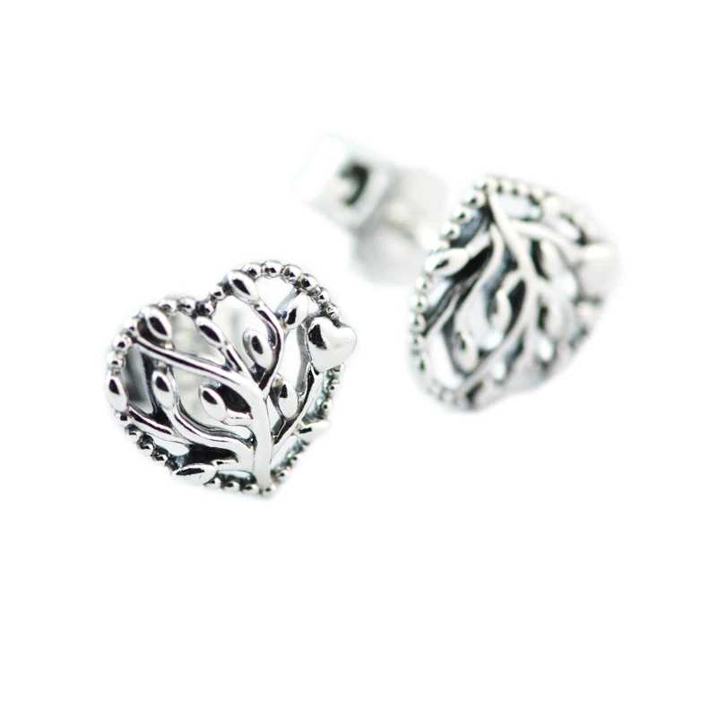 

CKK Flourishing Hearts Stud Earrings 925 Sterling Silver Earrings For Women Gift Original Jewelry Making