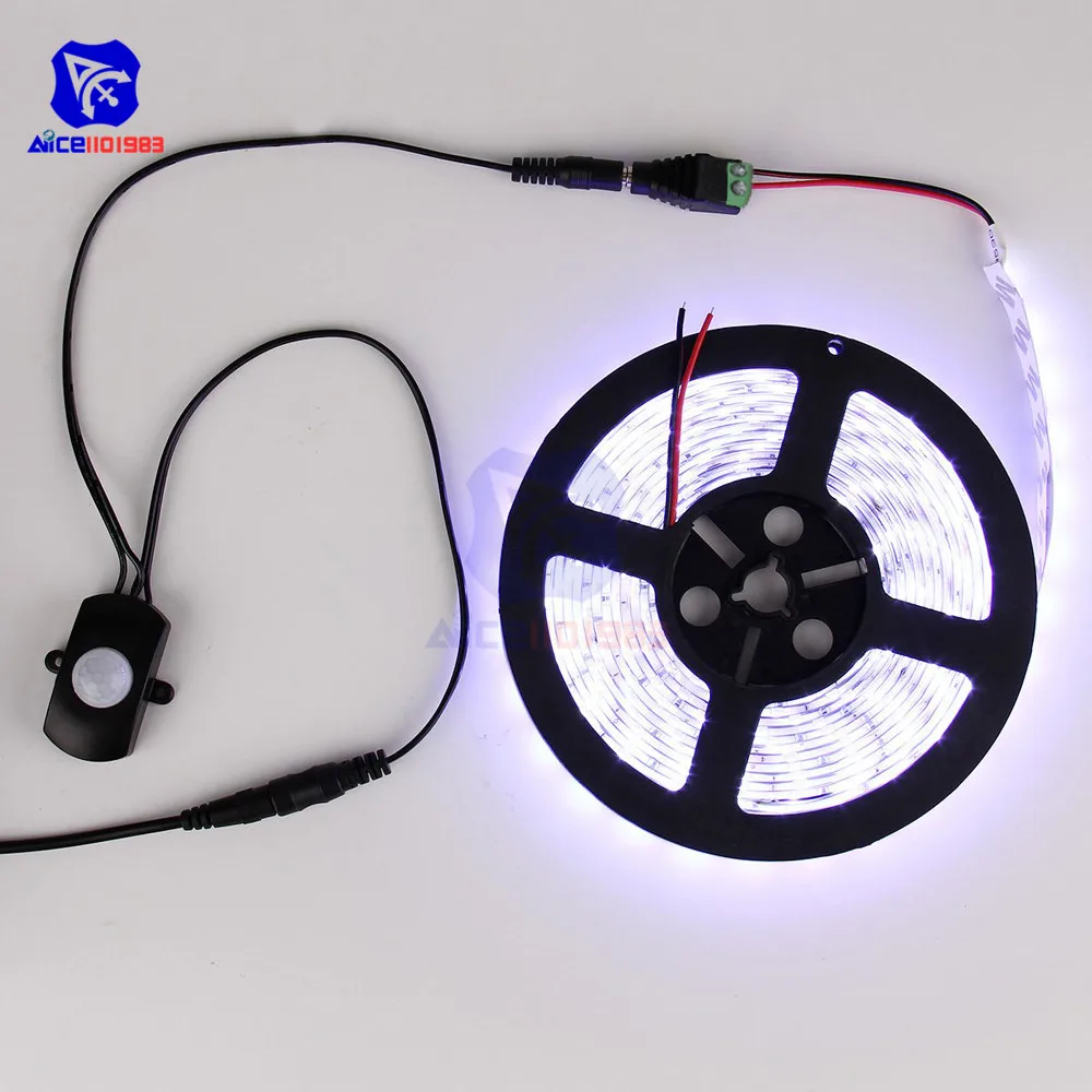 DC 5 V-24 V 5A PIR инфракрасный человеческого движения Сенсор триггер переключениt с 2,1x5,5 мм Мужской и Женский DC Мощность переходник для Светодиодные ленты