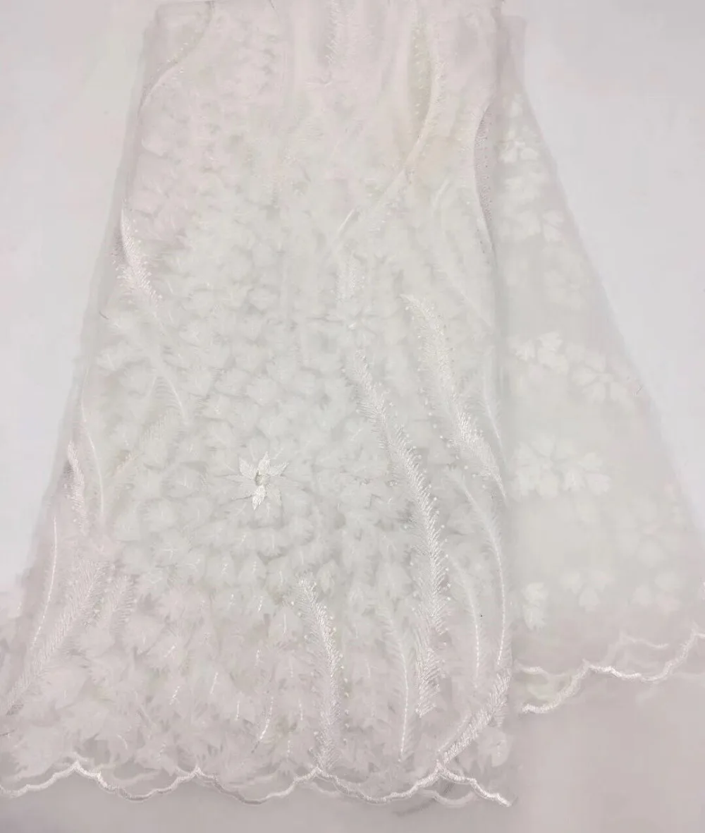 PWD1852001 Nigerian Lace Fabric with Embroidery French Tulle for party dress | Дом и сад