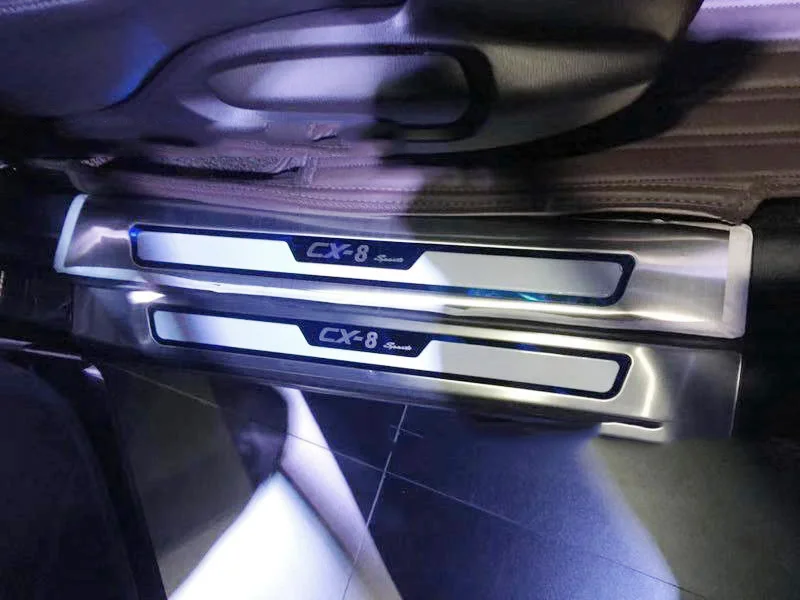 Автомобильный порог Накладка Добро пожаловать педаль Scuff накладка защитный для Mazda CX-8 CX8 автомобиля-Чехлы