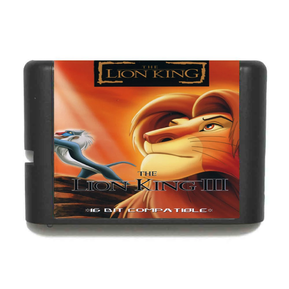 Король Лев 3 16 бит MD карточная игра для Sega игры Mega Drive Genesis|Картриджи| |
