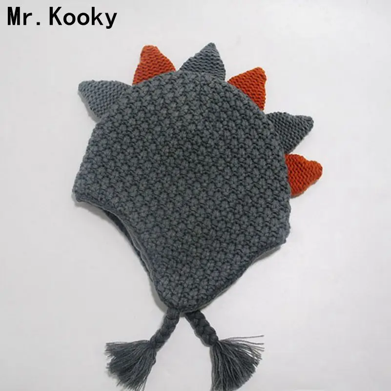 Mr. Kooky/Милая вязаная шапка с динозавром для маленьких мальчиков и девочек детская
