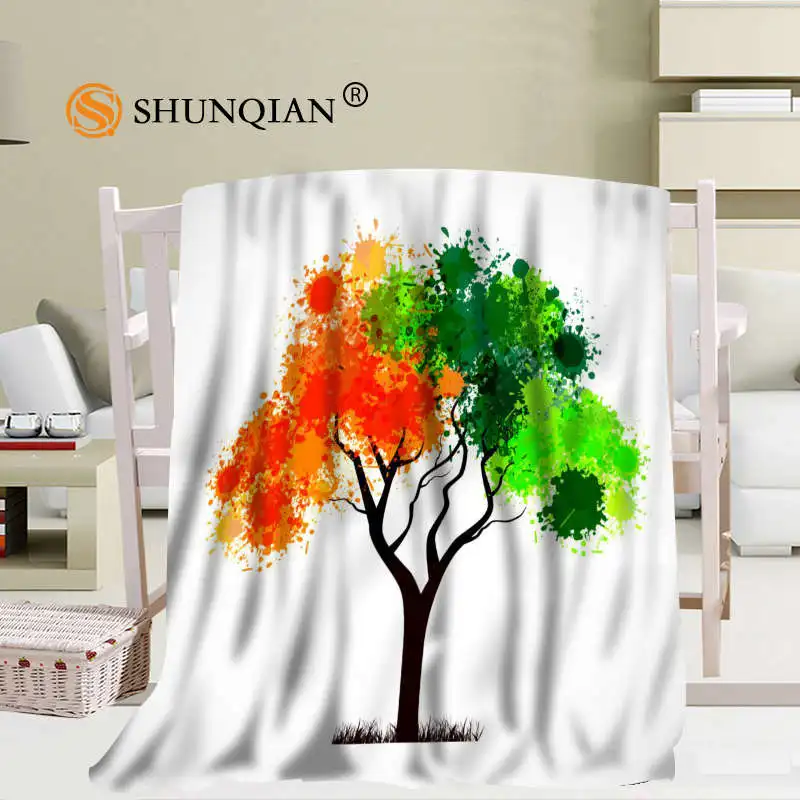 Online Alberi Corlorful Personalizzati Piante Una Coperta Morbida Immagine Fai Da Te Decorazione Camera Da Letto Dimensioni 56x80 Pollici, 50X60Inch,40X50Inch A7.10