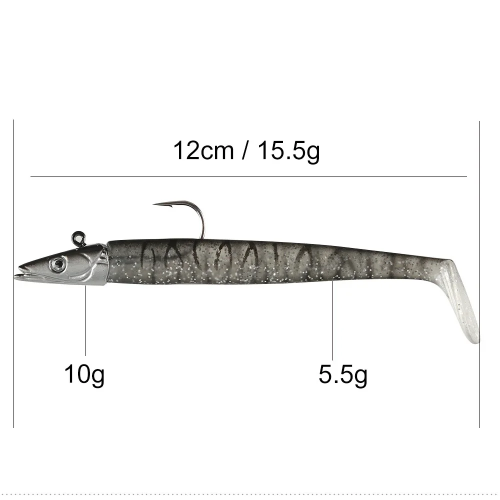 JOHNCOO 2 шт. рыболовные приманки Jiging мягкие приманки рыбы 12 см 15 г Шад Swimbaits Пластик мягкие приманки паска бас Рыбалка