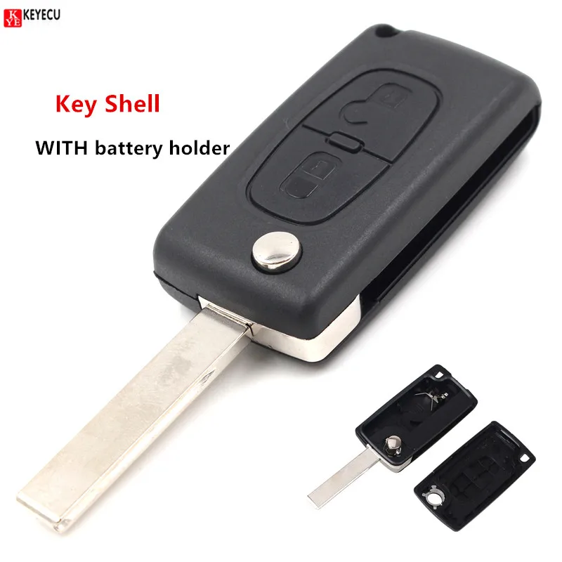 Новинка складной чехол Keyecu с 2 кнопками для Peugeot 107 207 307 307S 308 407 607 держателем