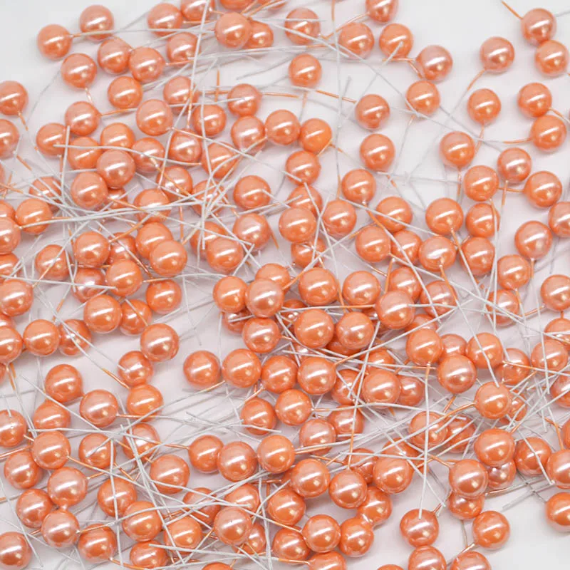 orange 50 шт./лот, мини пластиковые поддельные маленькие ягоды, искусственные цветы, фрукты, тычинки, вишня, жемчуг, свадебные, сделай сам, Подарочная коробка, украшенные венками - Цвет: orange