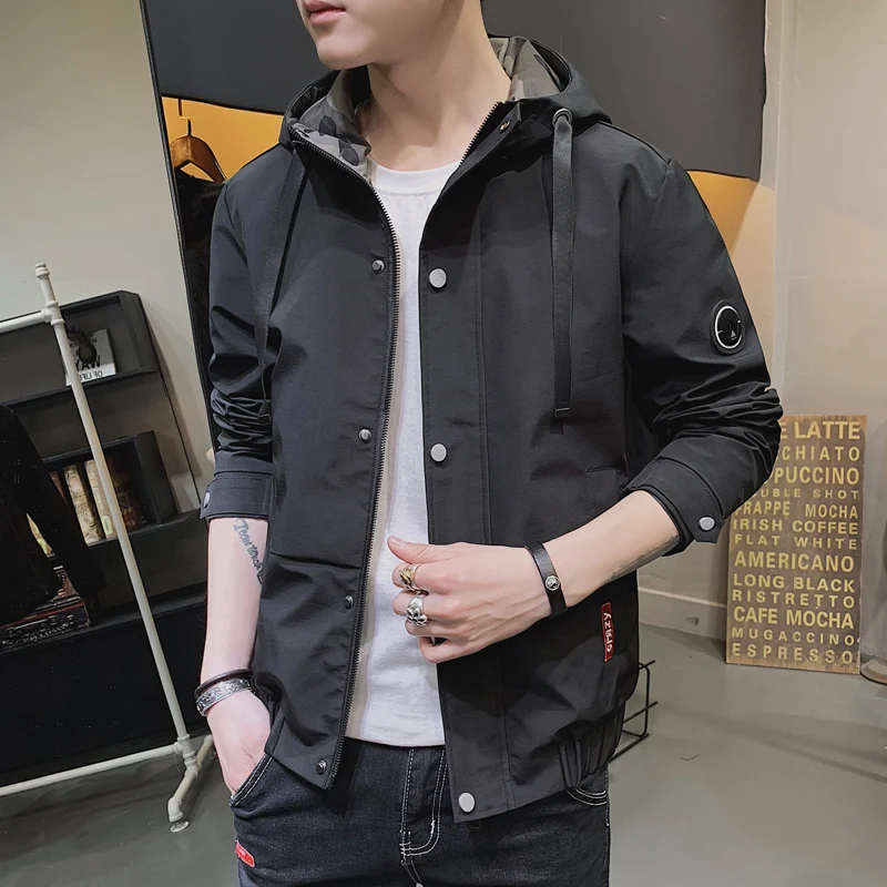 

2019 Casaco Masculino Solid Bomber Jacket Men Autumn Spring Military Jackets Man Slim Fit Mens Coat Brand Clothes England Style