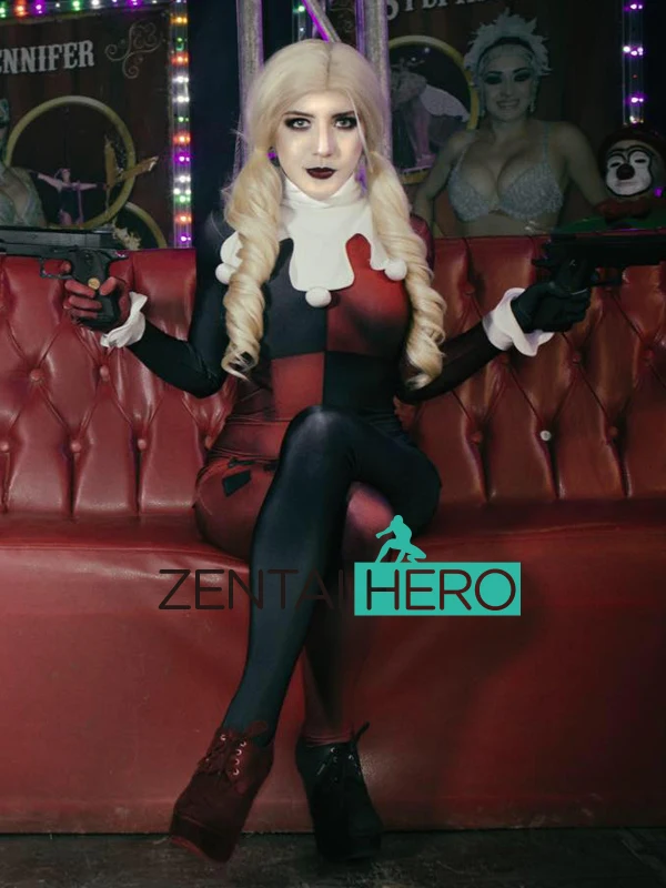 Бесплатная доставка 3D Печатный DC Comics Harley Quinn костюм супергероя косплей супер